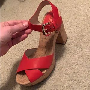 Orange cork Michael Kors Heels